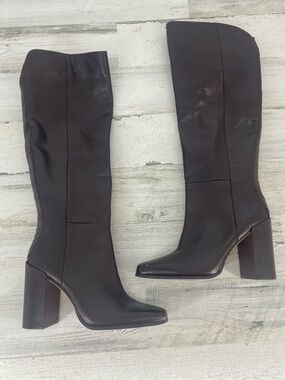 AD & Daughters Knee High All Leather Block Heel Dominatrix Women Boots Size 6.5